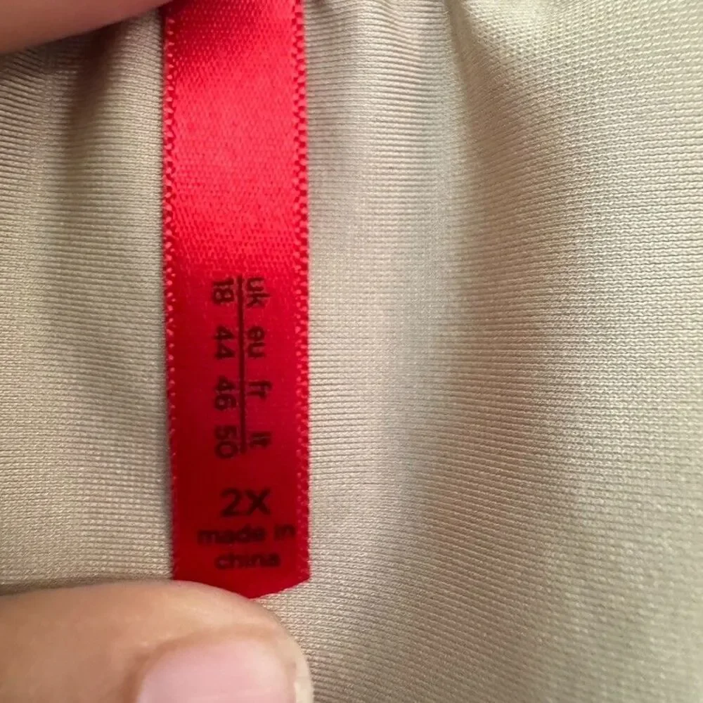 Spanx Slimplicity Open-Bust Mid Thigh Bodysuit Size 2X Nude Shape Wear Plus Size
